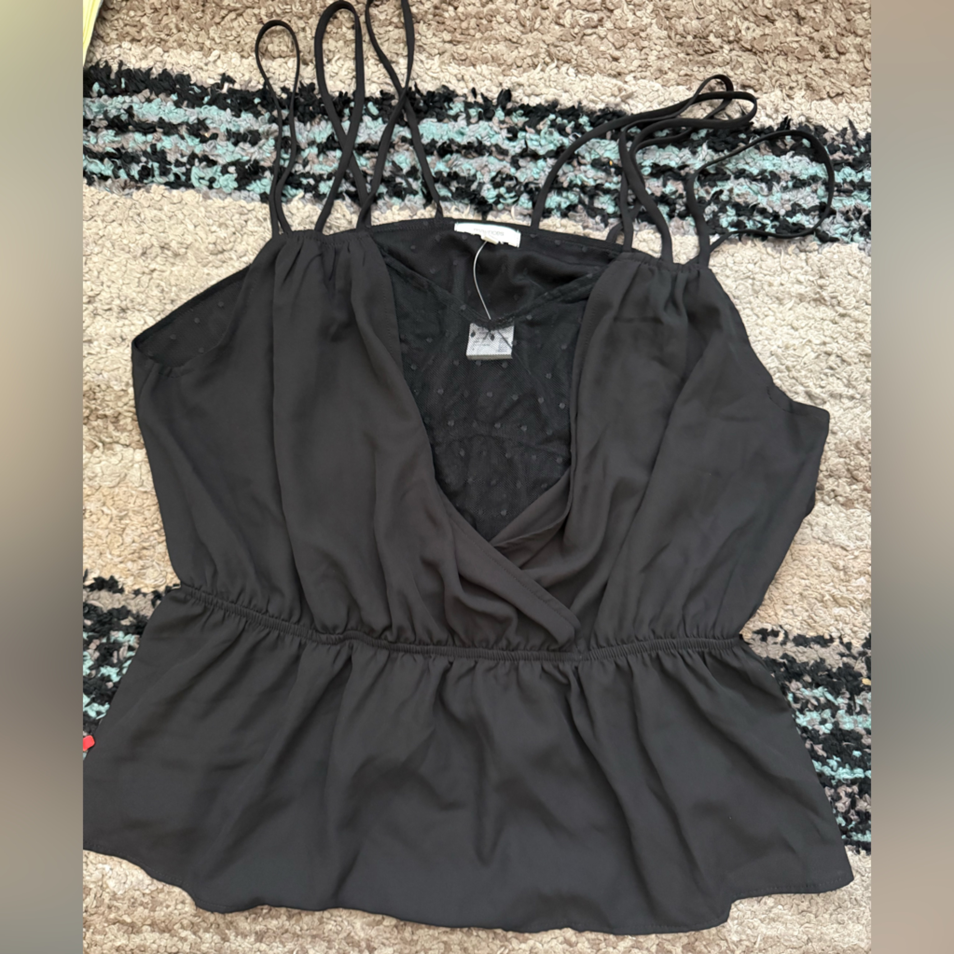 Maurices Black Wrap Tie Front Blouse